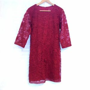 [ NWT ] PHOEBE Dress // Red Lace Shift Dress